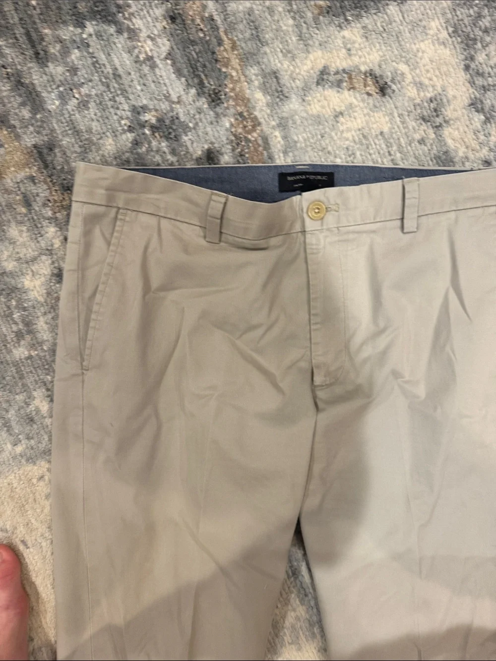 Banana Republic Beige Straight-Leg Chinos